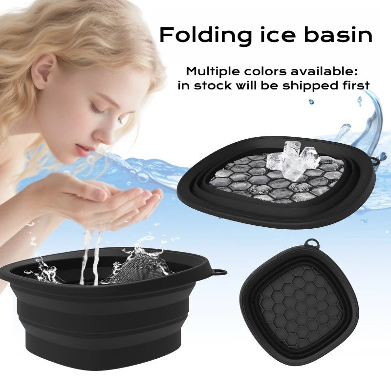 Collapsible Silicone Ice Face Bath for Cold Therapy